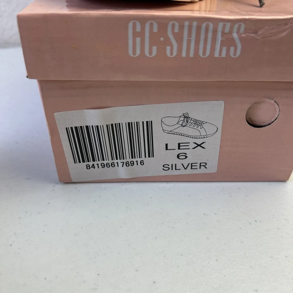 GC‎ Shoes Lex Shiny Silver Size 6  Sneaker Athletic Shoe